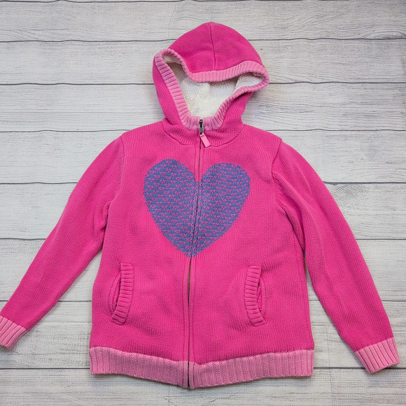 8 Hanna Andersson Heart Sherpa Lined Sweater Jacket